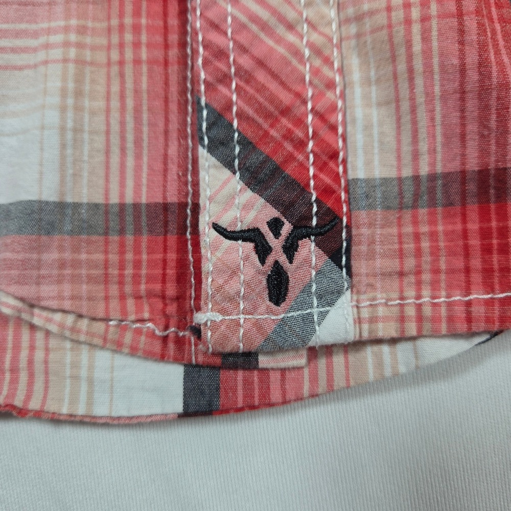 Wrangler 20X Competition Mens Red Plaid Western Pearl Snap Shirt MJC326M Medium - Picture 6 of 12